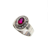 Ruby Rapture - Vintage 14K White Gold Ruby & Diamond Bespoke Ring (VR725)