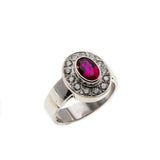Ruby Rapture - Vintage 14K White Gold Ruby & Diamond Bespoke Ring (VR725)