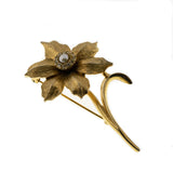 Narcissus - Vintage Marcel Boucher Gold Tone Cultured Pearl & Crystal Flower Brooch (VBR166)
