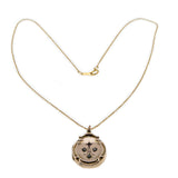 Jeweled Beauty - Victorian English 9K Gold Ruby Paste & Natural Pearl  Locket Pendant & Chain (VICP097)