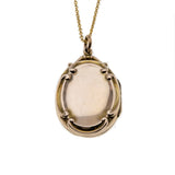 Jeweled Beauty - Victorian English 9K Gold Ruby Paste & Natural Pearl  Locket Pendant & Chain (VICP097)
