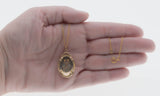 Jeweled Beauty - Victorian English 9K Gold Ruby Paste & Natural Pearl  Locket Pendant & Chain (VICP097)