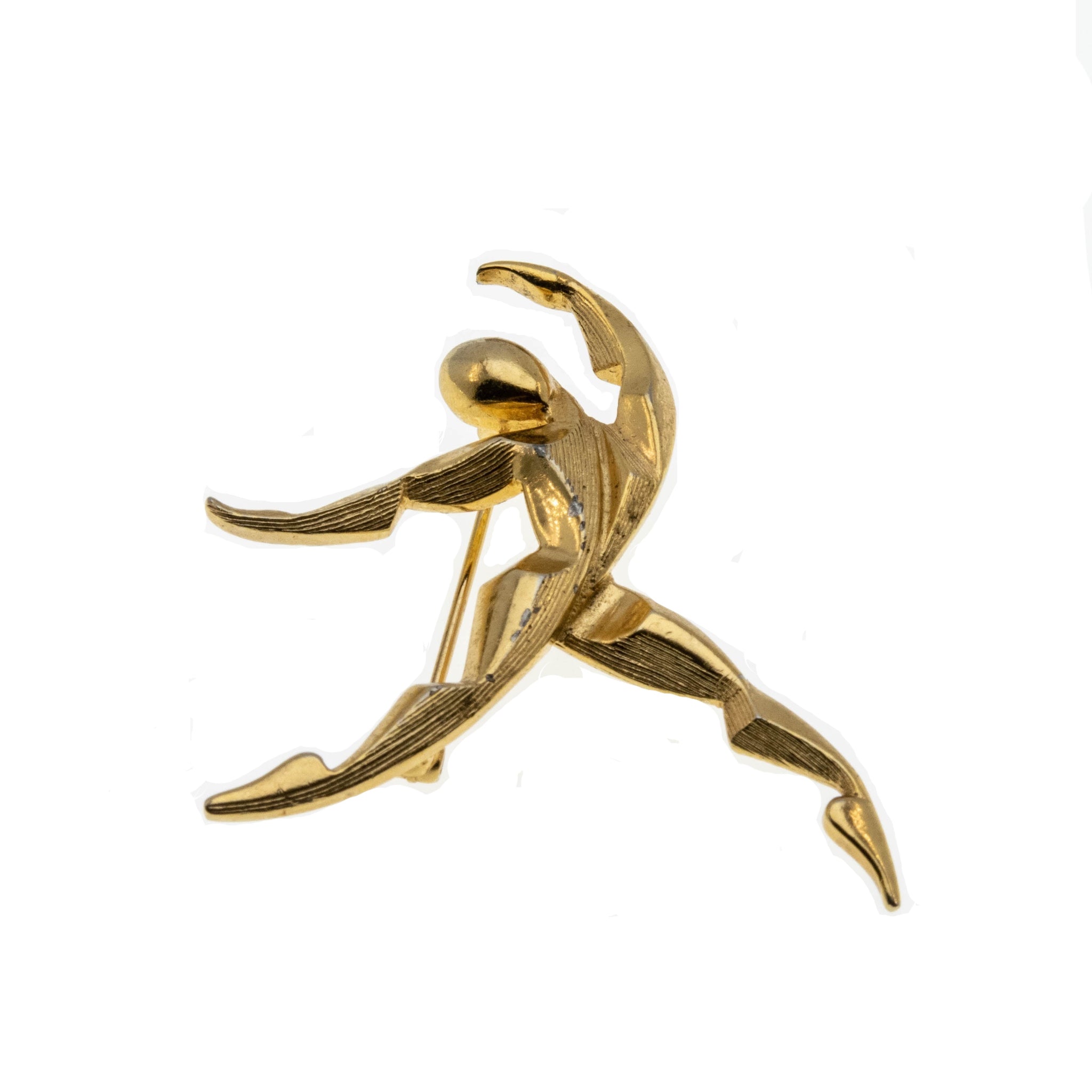 The Dancer - Vintage Marcel Boucher Gold Plated 'Cubist Ballet Dancer 'Brooch (VBR183)