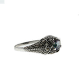 Mystical Jewel - Estate Sterling Silver Natural Mystic Quartz & Seed Pearl Ring (ER255)