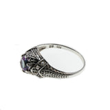 Mystical Jewel - Estate Sterling Silver Natural Mystic Quartz & Seed Pearl Ring (ER255)