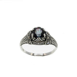 Mystical Jewel - Estate Sterling Silver Natural Mystic Quartz & Seed Pearl Ring (ER255)