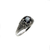Mystical Jewel - Estate Sterling Silver Natural Mystic Quartz & Seed Pearl Ring (ER255)