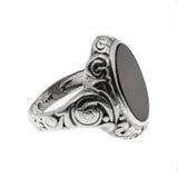 Standout - Art Deco 835 Silver Carnelian Agate Carved Ring (ADR222)
