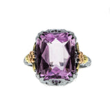 Forget Me Knot - Art Deco Signed A & S 'Arnold & Steere' 14K Gold Pink Sapphire Filigree Ring (ADR223)