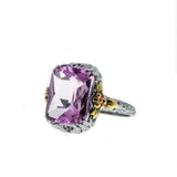 Forget Me Knot - Art Deco Signed A & S 'Arnold & Steere' 14K Gold Pink Sapphire Filigree Ring (ADR223)