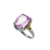 Forget Me Knot - Art Deco Signed A & S 'Arnold & Steere' 14K Gold Pink Sapphire Filigree Ring (ADR223)