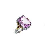 Forget Me Knot - Art Deco Signed A & S 'Arnold & Steere' 14K Gold Pink Sapphire Filigree Ring (ADR223)