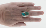 Navajo Treasure - Vintage Sterling Silver Turquoise Gents Ring (VR761)