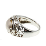 Girl With The Pearl Ring - Estate Renaissance Revival Sterling Silver Mabe pearl Ring (ER262)