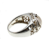Girl With The Pearl Ring - Estate Renaissance Revival Sterling Silver Mabe pearl Ring (ER262)