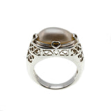 Girl With The Pearl Ring - Estate Renaissance Revival Sterling Silver Mabe pearl Ring (ER262)