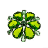 Juniper Jewel - Vintage Silver Plate Crystal Rhinestone Flower Brooch (VBR193)