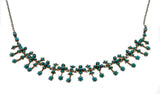 A Sea Of Blue - Victorian Sterling Silver Natural Persian Turquoise Fringe Necklace (VICN034)
