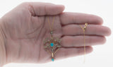 Seaside Days - Victorian 9K Gold Persian Turquoise & Natural Pearl Lavalier Brooch/Pendant (VICP102)