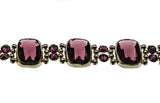 Plum Hues - Vintage Sterling Silver Crystal Rhinestone Bracelet (VB073)