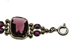 Plum Hues - Vintage Sterling Silver Crystal Rhinestone Bracelet (VB073)