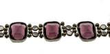Plum Hues - Vintage Sterling Silver Crystal Rhinestone Bracelet (VB073)