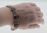 Plum Hues - Vintage Sterling Silver Crystal Rhinestone Bracelet (VB073)