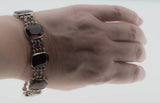 Plum Hues - Vintage Sterling Silver Crystal Rhinestone Bracelet (VB073)