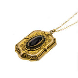 Purple Reign - Victorian Signed 'Wightman & Hough' Gold Filled Amethyst Paste Locket & Chain (VICP104)