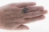 Art Deco Revival - Vintage Rhodium Plated Crystal Rhinestone Ring (ER276)