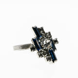 Art Deco Revival - Vintage Rhodium Plated Crystal Rhinestone Ring (ER276)
