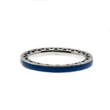 Radiant Hearts - Estate Sterling Silver Blue CZ & Enamel Heart Pandora Ring (ER277)