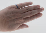Radiant Hearts - Estate Sterling Silver Blue CZ & Enamel Heart Pandora Ring (ER277)