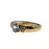 Delight In A Sapphire - Vintage 9K Gold Ceylon Sapphire & Diamond Ring (VR657)