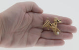 Playful Pooch - Vintage Marcel Boucher Gold Toned Cultured Pearl Poodle Playing With Ball Brooch (VBR159)