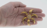 Spray Flower - Vintage Marcel Boucher Gold Toned Faux Pearl Flower Brooch (VBR161)