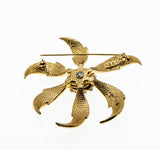 Spray Flower - Vintage Marcel Boucher Gold Toned Faux Pearl Flower Brooch (VBR161)