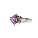 Eye Candy - Vintage Platinum Natural Pink Sapphire & Diamond Ring (VR691)