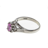 Eye Candy - Vintage Platinum Natural Pink Sapphire & Diamond Ring (VR691)