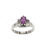 Eye Candy - Vintage Platinum Natural Pink Sapphire & Diamond Ring (VR691)