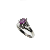 Eye Candy - Vintage Platinum Natural Pink Sapphire & Diamond Ring (VR691)