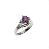 Eye Candy - Vintage Platinum Natural Pink Sapphire & Diamond Ring (VR691)