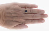 Ocean Tide - Vintage 18K Gold Natural Ceylon Sapphire & Trillion Cut Diamond Ring (VR695)