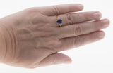 Ocean Tide - Vintage 18K Gold Natural Ceylon Sapphire & Trillion Cut Diamond Ring (VR695)