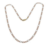 Shimmer On - Estate Italian 10K Rose Gold & White gold Diamond Cut Figaro Chain (EN020)