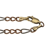 Shimmer On - Estate Italian 10K Rose Gold & White gold Diamond Cut Figaro Chain (EN020)