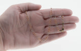 Shimmer On - Estate Italian 10K Rose Gold & White gold Diamond Cut Figaro Chain (EN020)