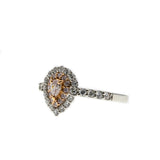 Blush - Vintage Platinum & 18K Rose Gold Fancy Pink & White Diamond Cluster Ring (VR698)
