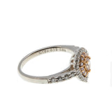 Blush - Vintage Platinum & 18K Rose Gold Fancy Pink & White Diamond Cluster Ring (VR698)