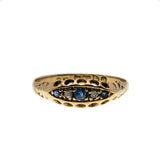 On This Day In 1904 - Edwardian 18K Gold Sapphire & Diamond Ring (EDR063)
